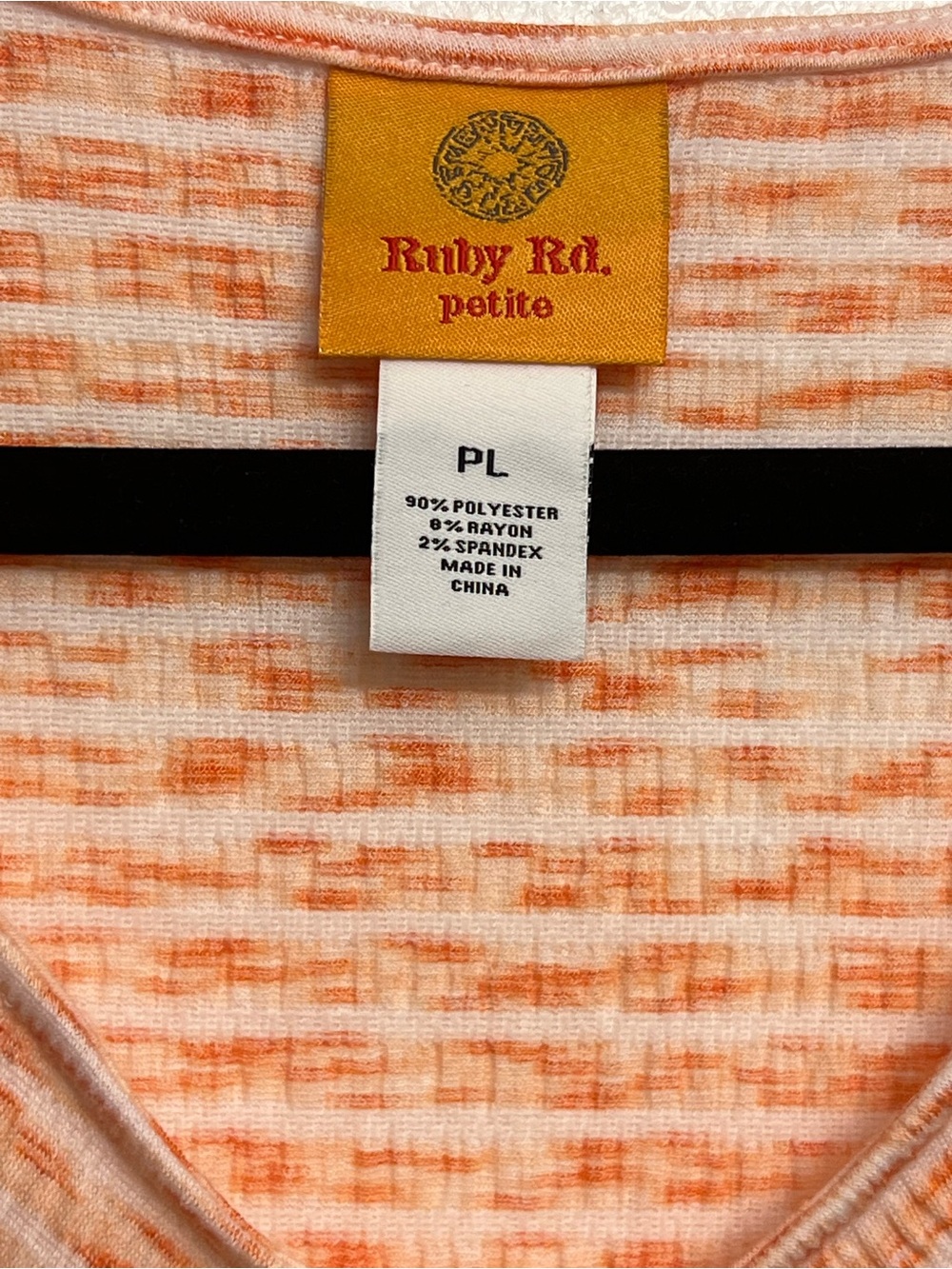 Ruby Rd. Peach Tie-Front V-Neck Blouse - Picture 3 of 8